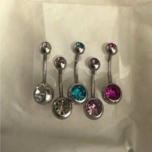 4 sets of belly button rings (11 rings in total)